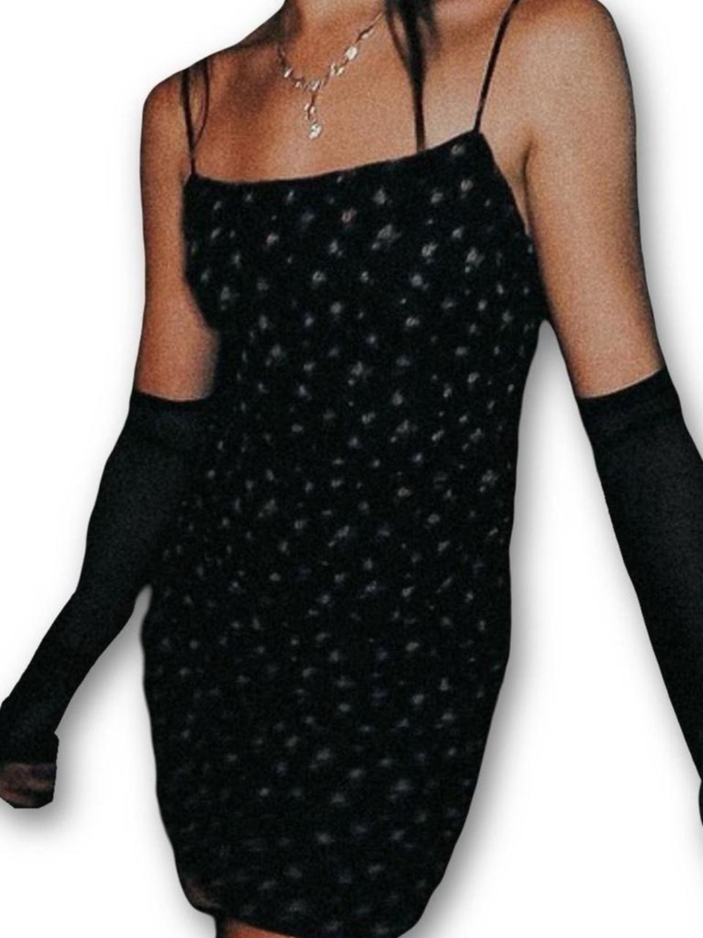 Black Mini Dress with lilac lavender Pattern